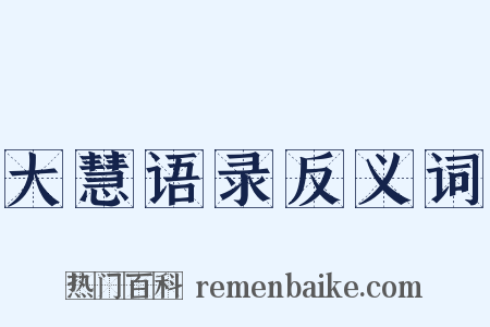 大慧语录反义词是什么意思的图片